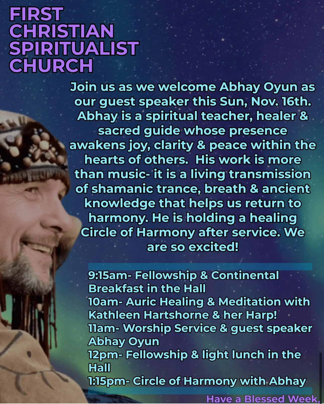 Up Coming Speakers for November