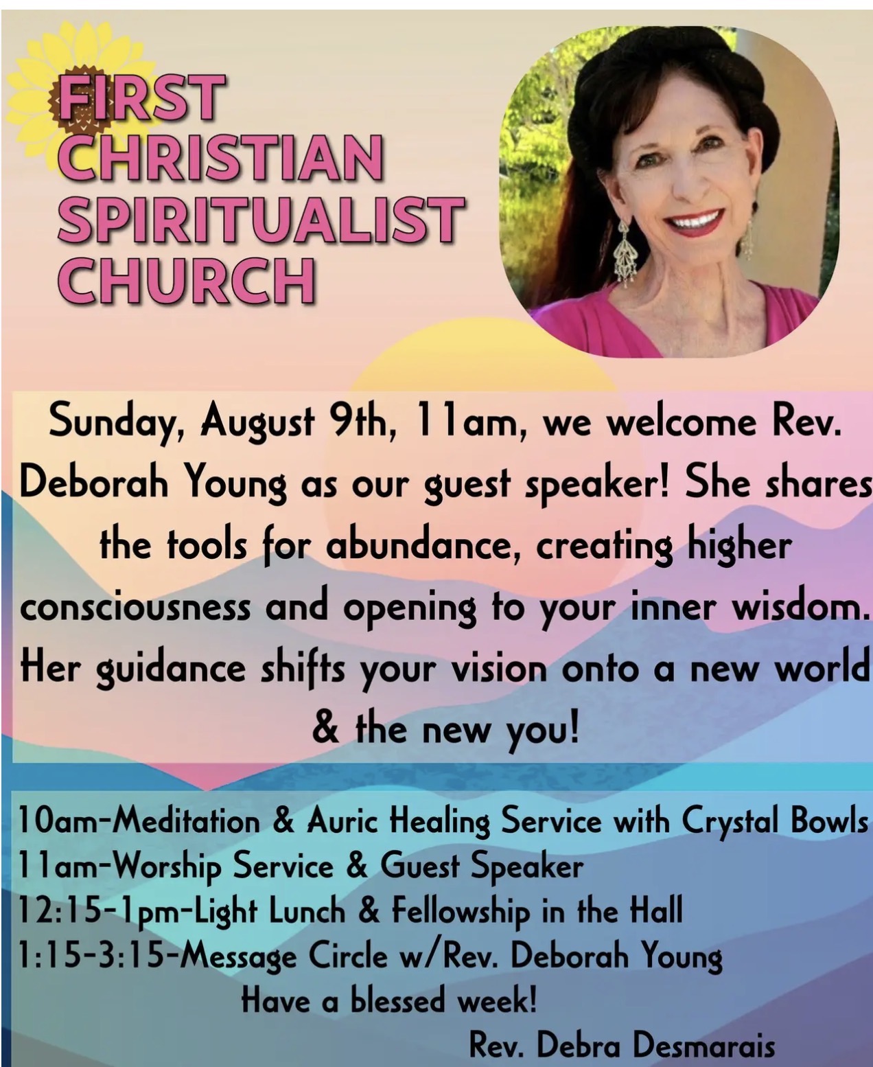 Up Coming Speakers for August